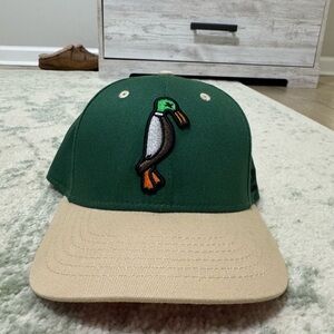 Green and Tan Duck Embroidered Cap